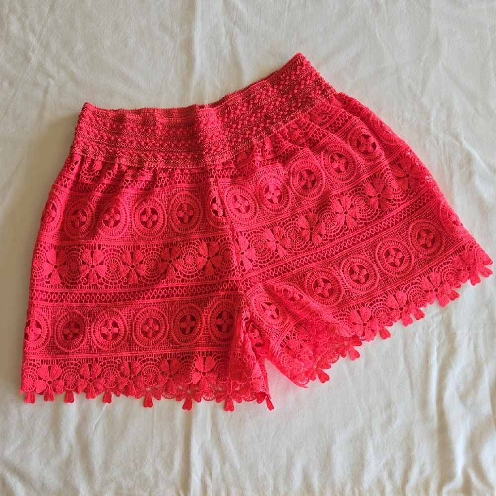 Coral Colored Lacey Shorts